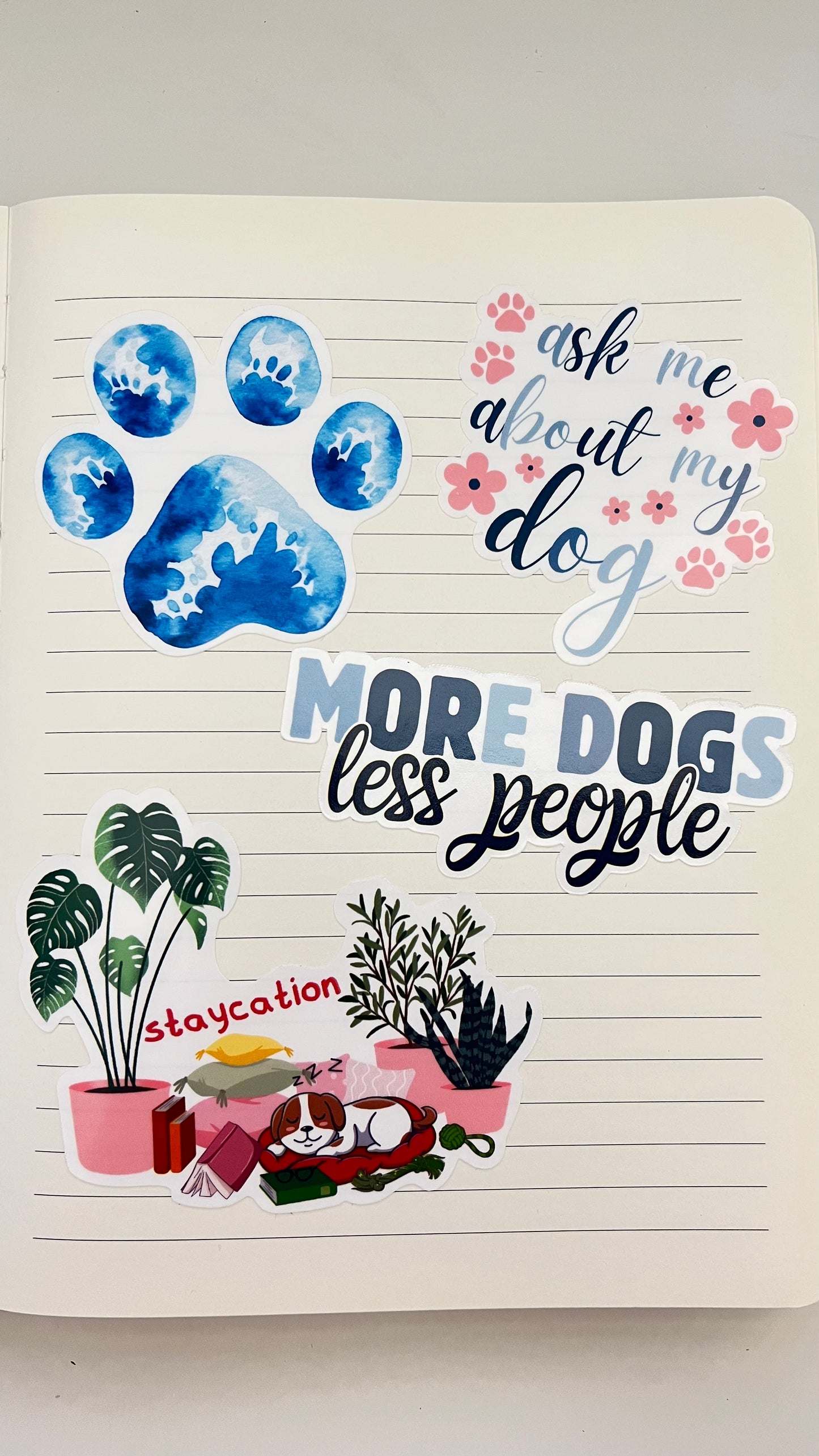 Vinyl Sticker; MORE DOGS, less people, 3X1.25"+