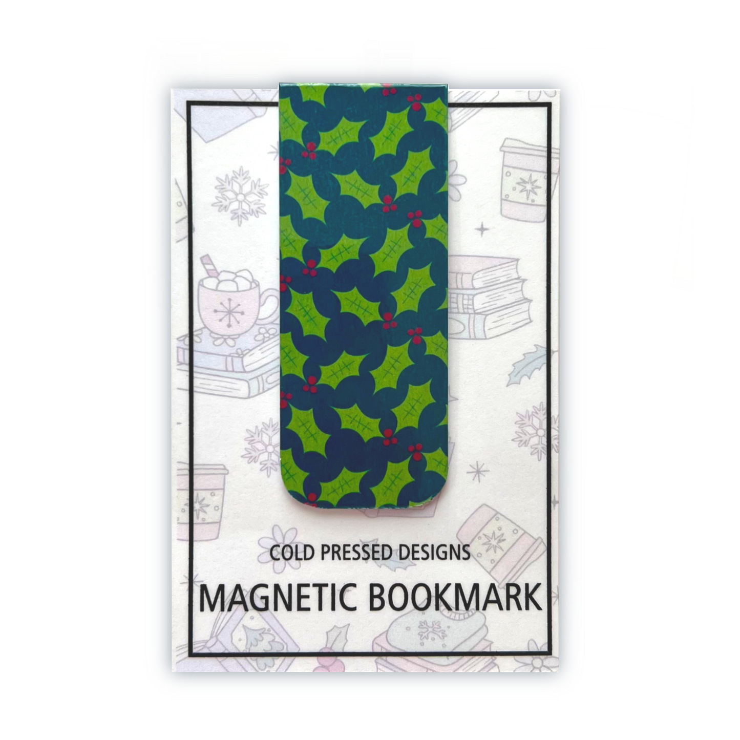 Magnetic Bookmark; Traditional Christmas Print
