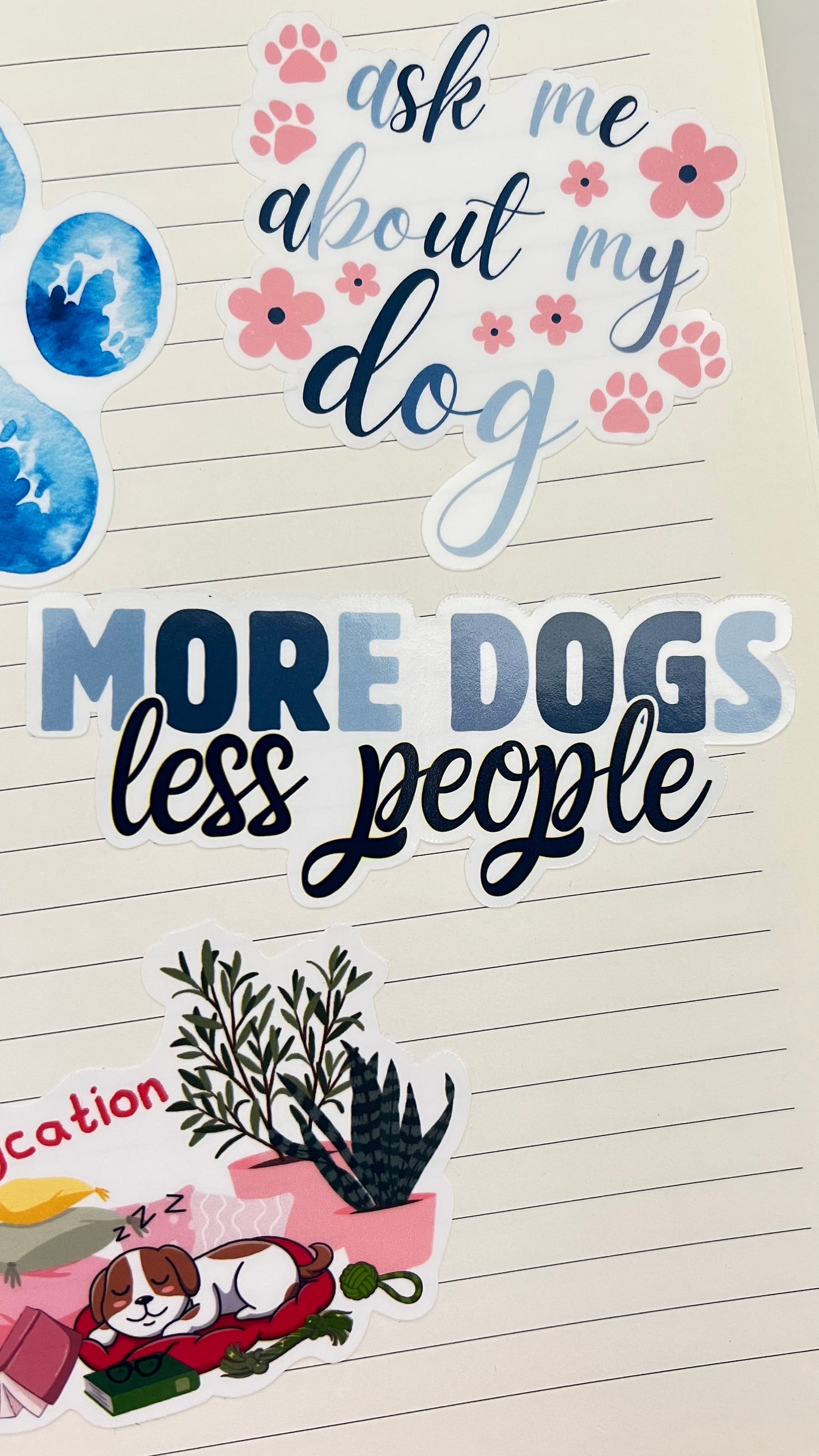 Vinyl Sticker; MORE DOGS, less people, 3X1.25"+