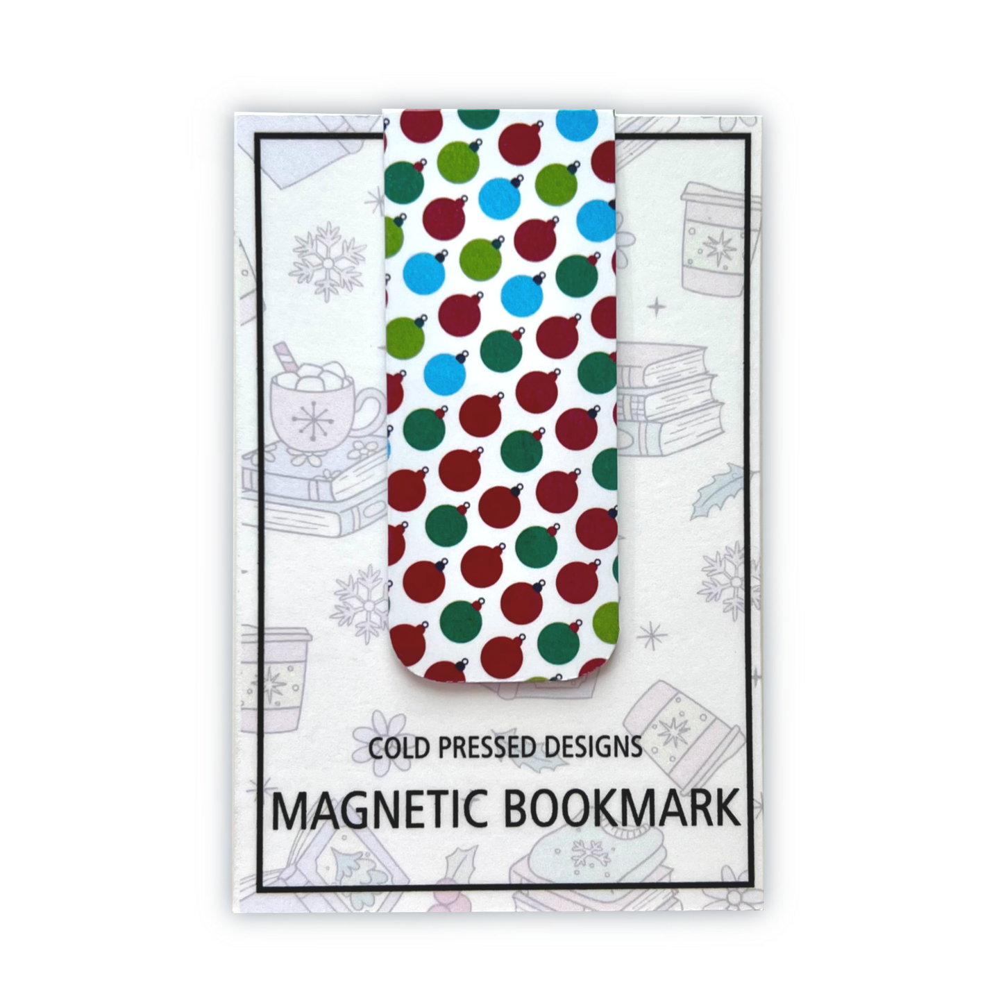 Magnetic Bookmark; Traditional Christmas Print