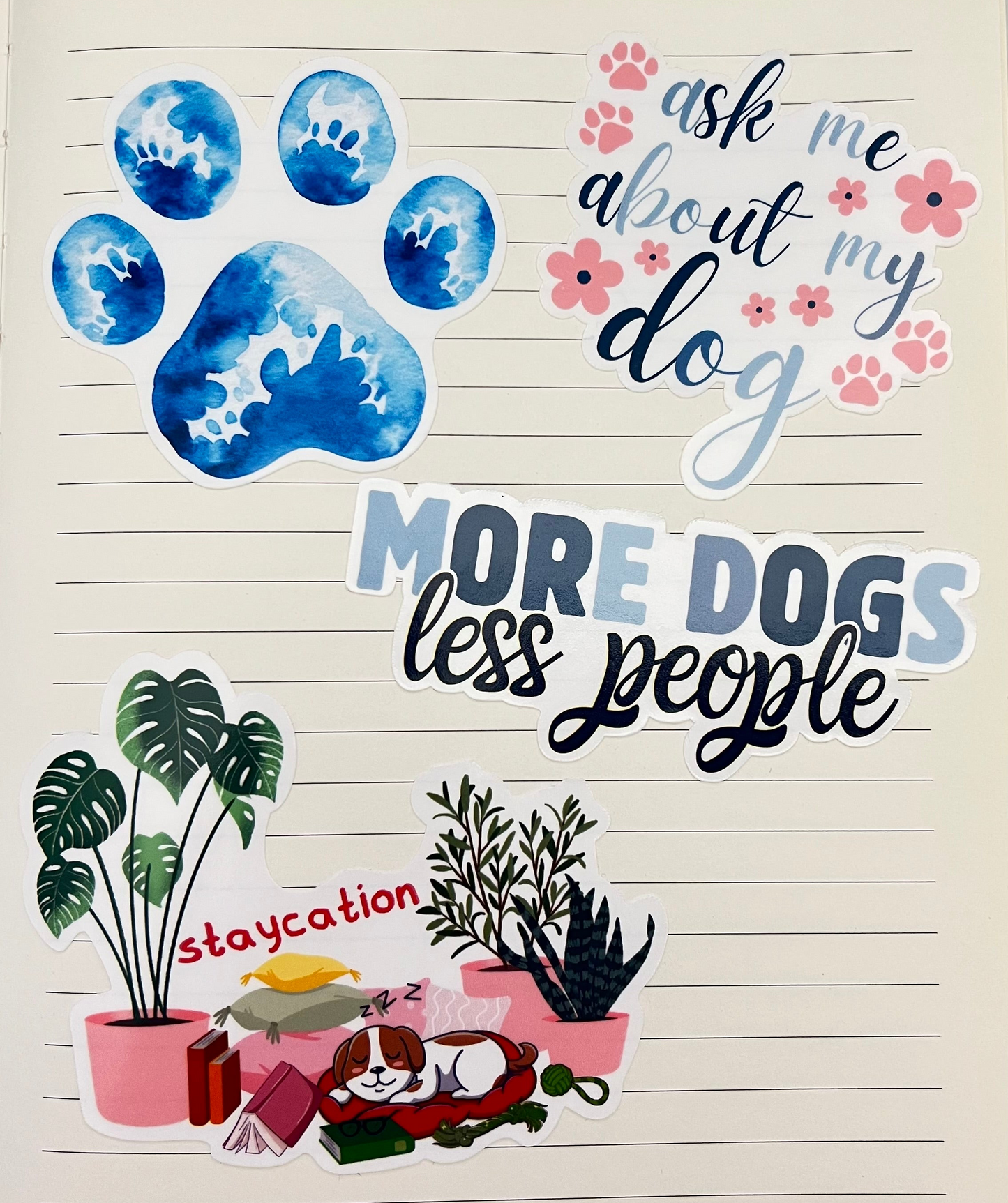 Vinyl Sticker; Blue Pawprint, 3X2.75"+