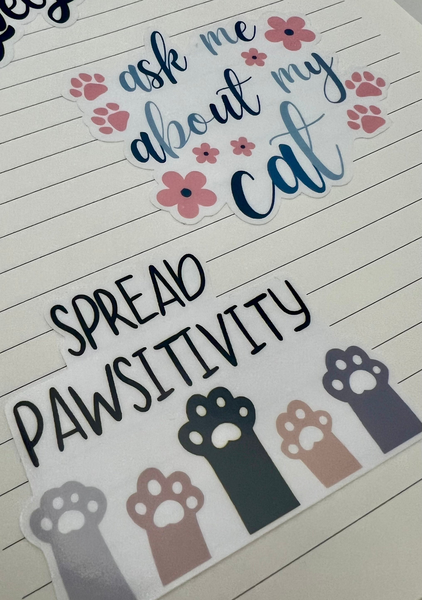 Vinyl Sticker; Spread Pawsitivity, 3X2.25"+