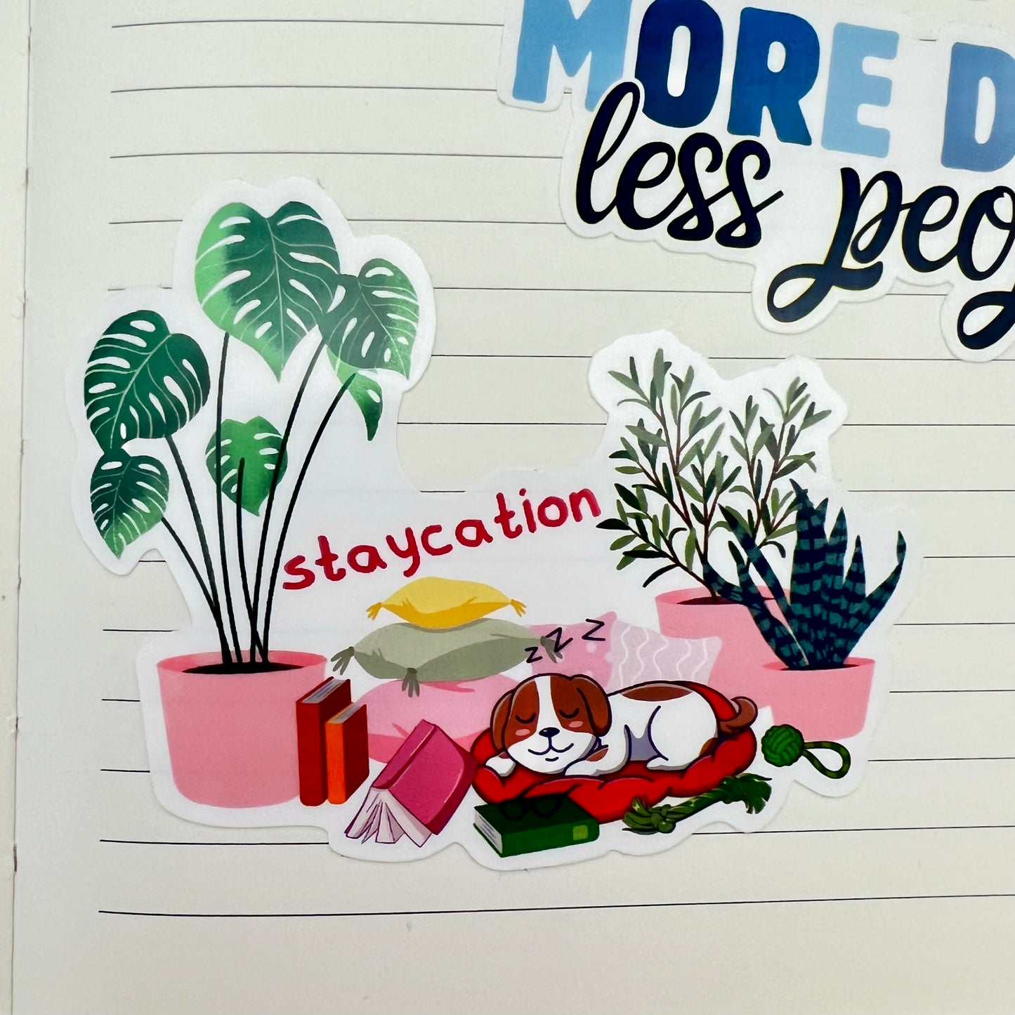 Vinyl Sticker; Staycation Dog, 4X3.25"