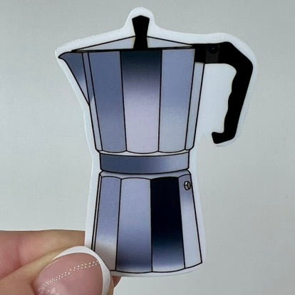 Vinyl Sticker; Italian Espresso Maker, 2.5X1.8"