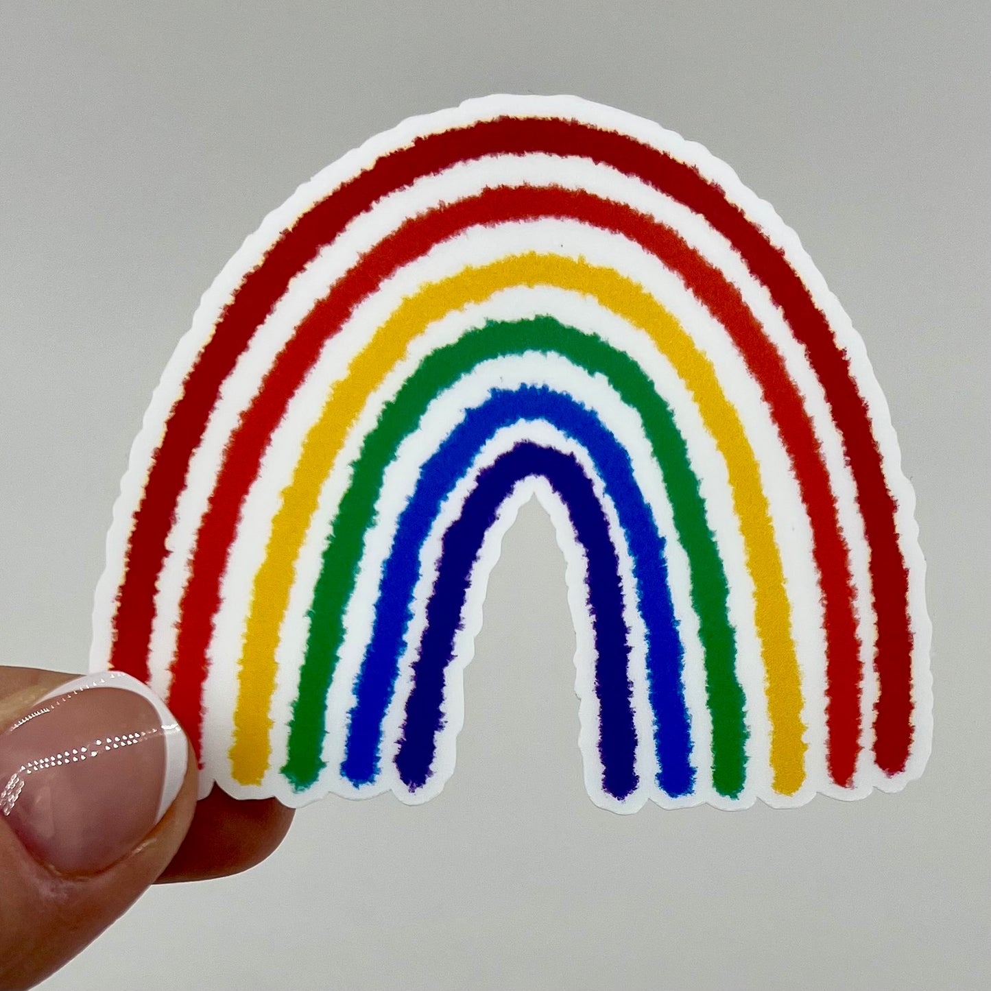 Vinyl Sticker; Colorful Rainbow, 3X2.5"