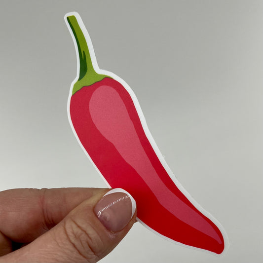 Vinyl Sticker; Red Hot Pepper, 5X1"